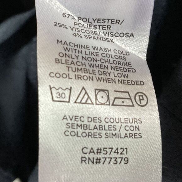 Ann Taylor Factory Mid Rise Full Length Trouser Pants, Navy Blue, size 12, NWT - Picture 11 of 13